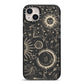 Moon Phases iPhone 14 Plus Black Impact Case on Silver phone