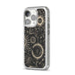 Moon Phases iPhone 14 Pro Glitter Tough Case Silver Angled Image