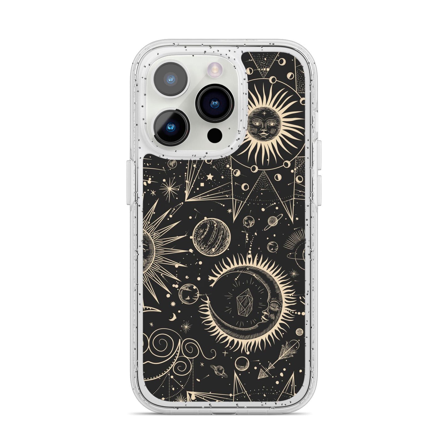 Moon Phases iPhone 14 Pro Glitter Tough Case Silver