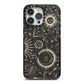 Moon Phases iPhone 14 Pro Max Black Impact Case on Silver phone