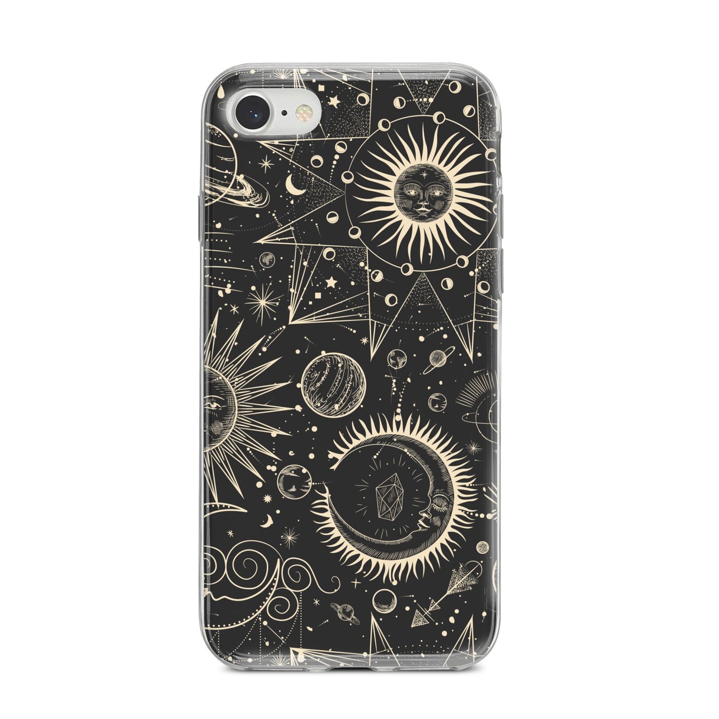 Moon Phases iPhone 8 Bumper Case on Silver iPhone