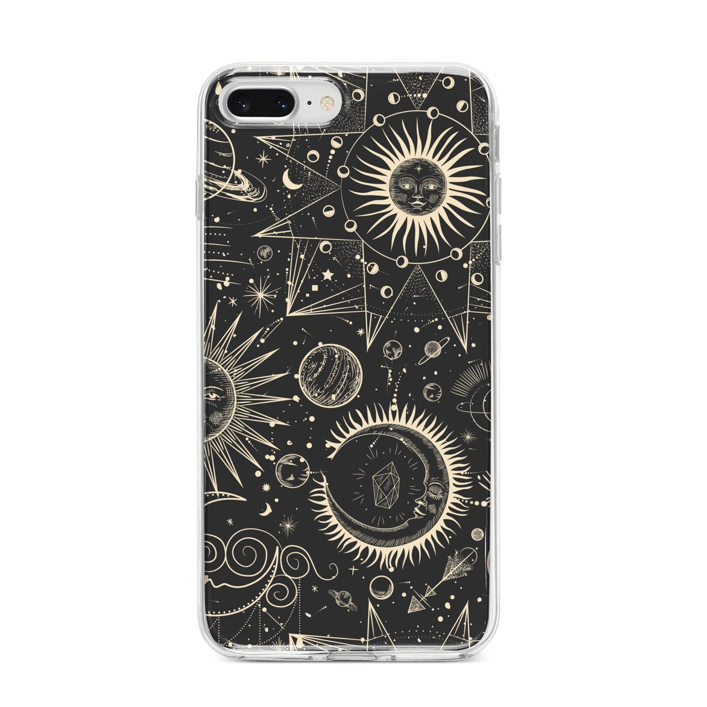 Moon Phases iPhone 8 Plus Bumper Case on Silver iPhone