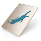 Moon Star Blue Cat Personalised Apple iPad Case on Gold iPad Side View