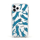 Moon Star Blue Cat Personalised Apple iPhone 11 Pro in Silver with White Impact Case