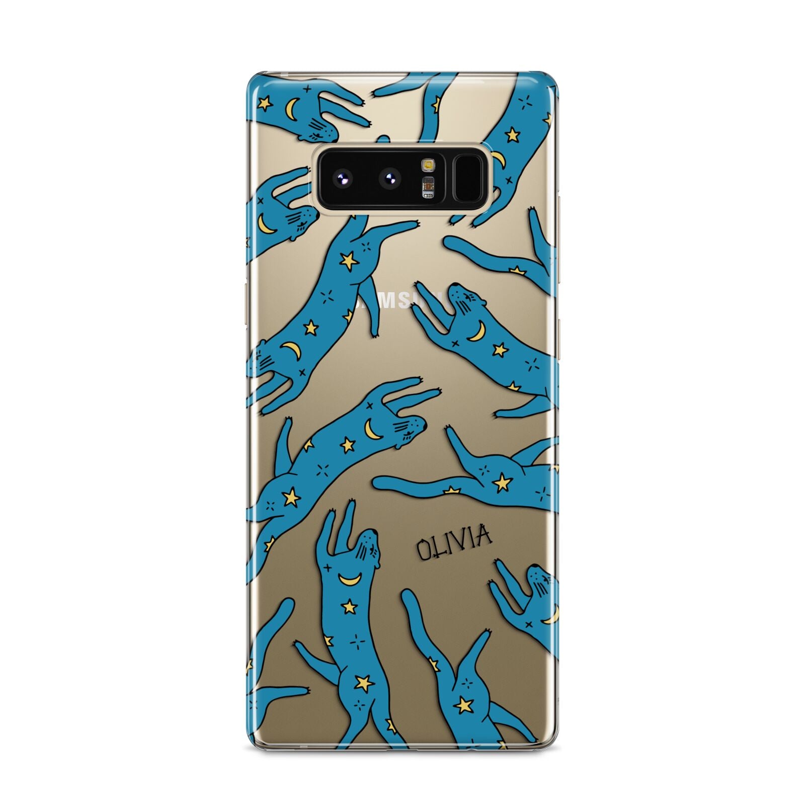 Moon Star Blue Cat Personalised Samsung Galaxy S8 Case