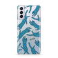 Moon Star Blue Cat Personalised Samsung S21 Plus Case