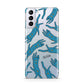 Moon Star Blue Cat Personalised Samsung S21 Plus Phone Case