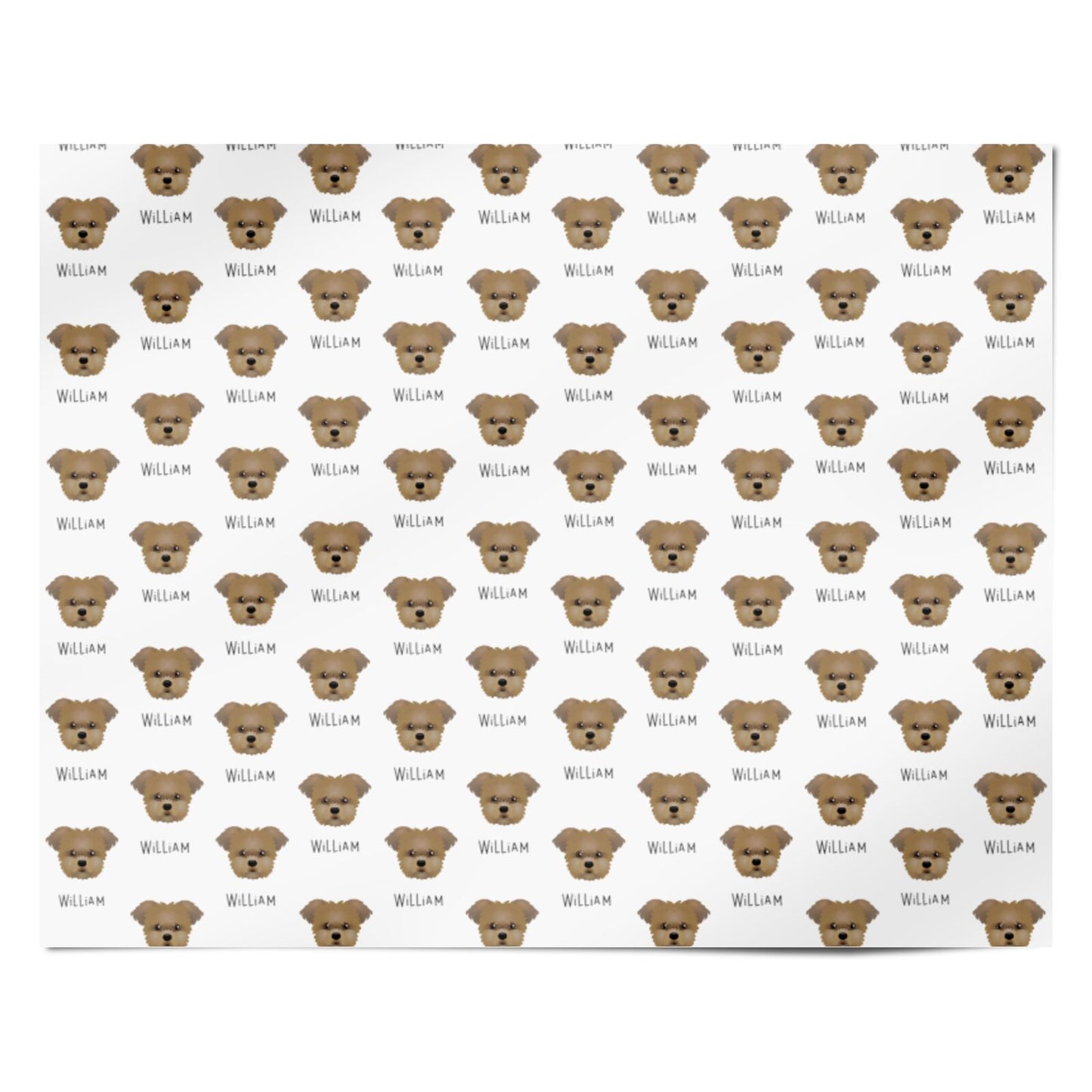 Morkie Icon with Name Personalised Wrapping Paper Alternative