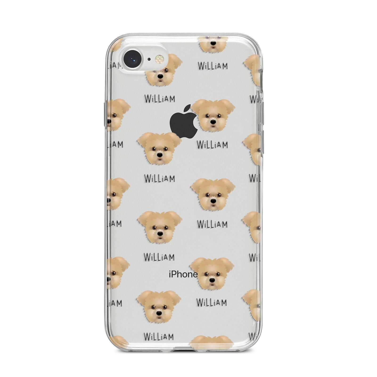 Morkie Icon with Name iPhone 8 Bumper Case on Silver iPhone