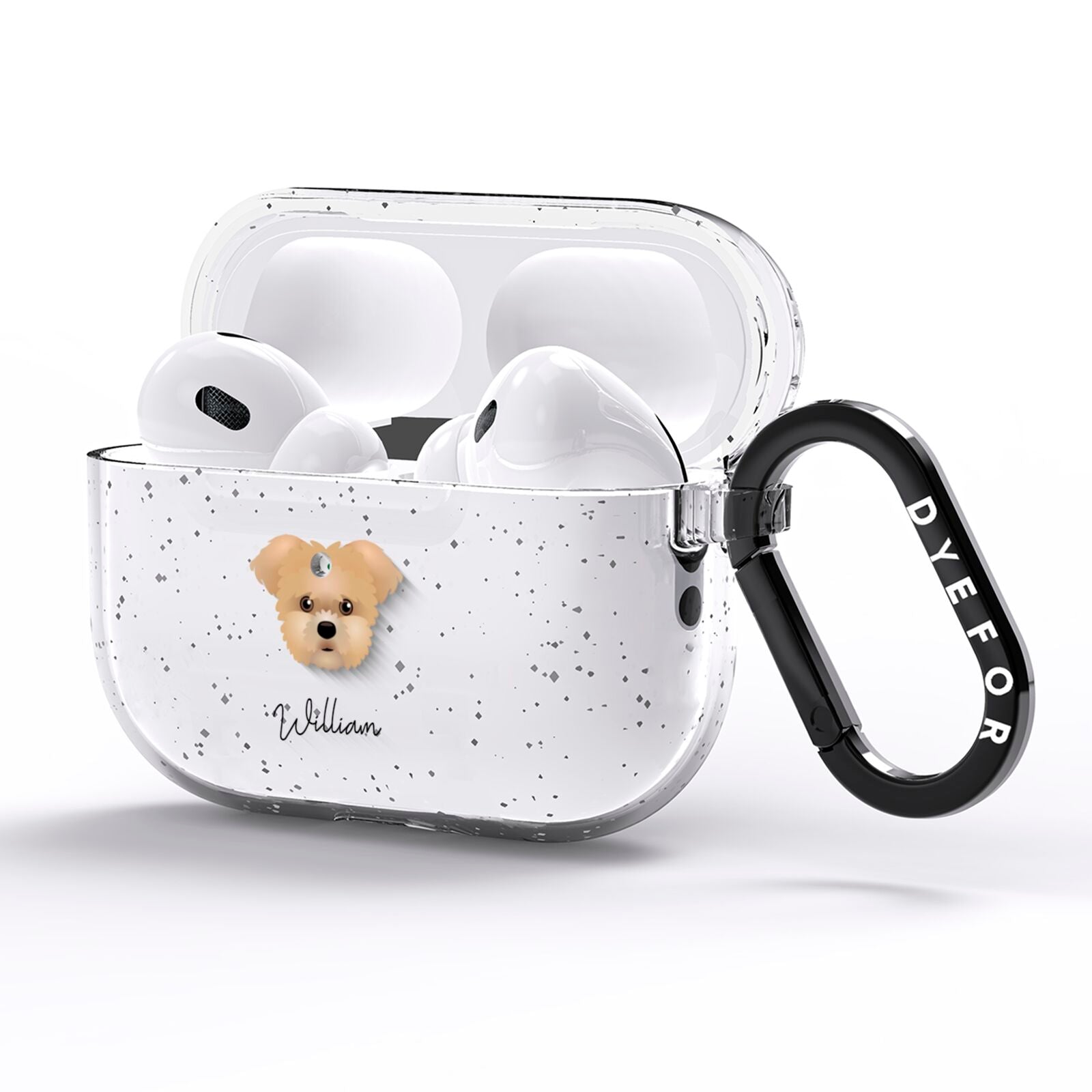 Morkie Personalised AirPods Pro Glitter Case Side Image