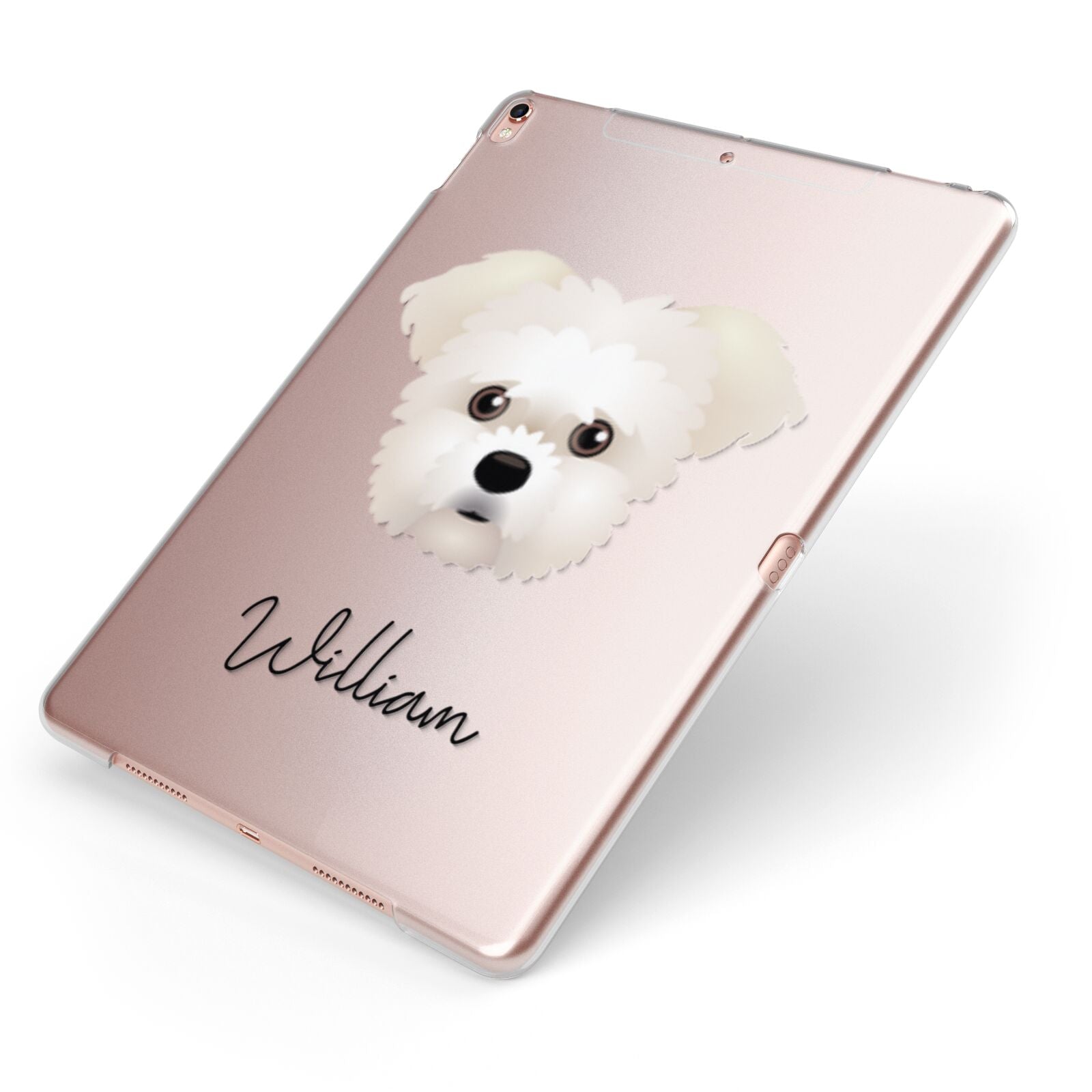 Morkie Personalised Apple iPad Case on Rose Gold iPad Side View