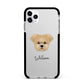 Morkie Personalised Apple iPhone 11 Pro Max in Silver with Black Impact Case