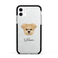 Morkie Personalised Apple iPhone 11 in White with Black Impact Case