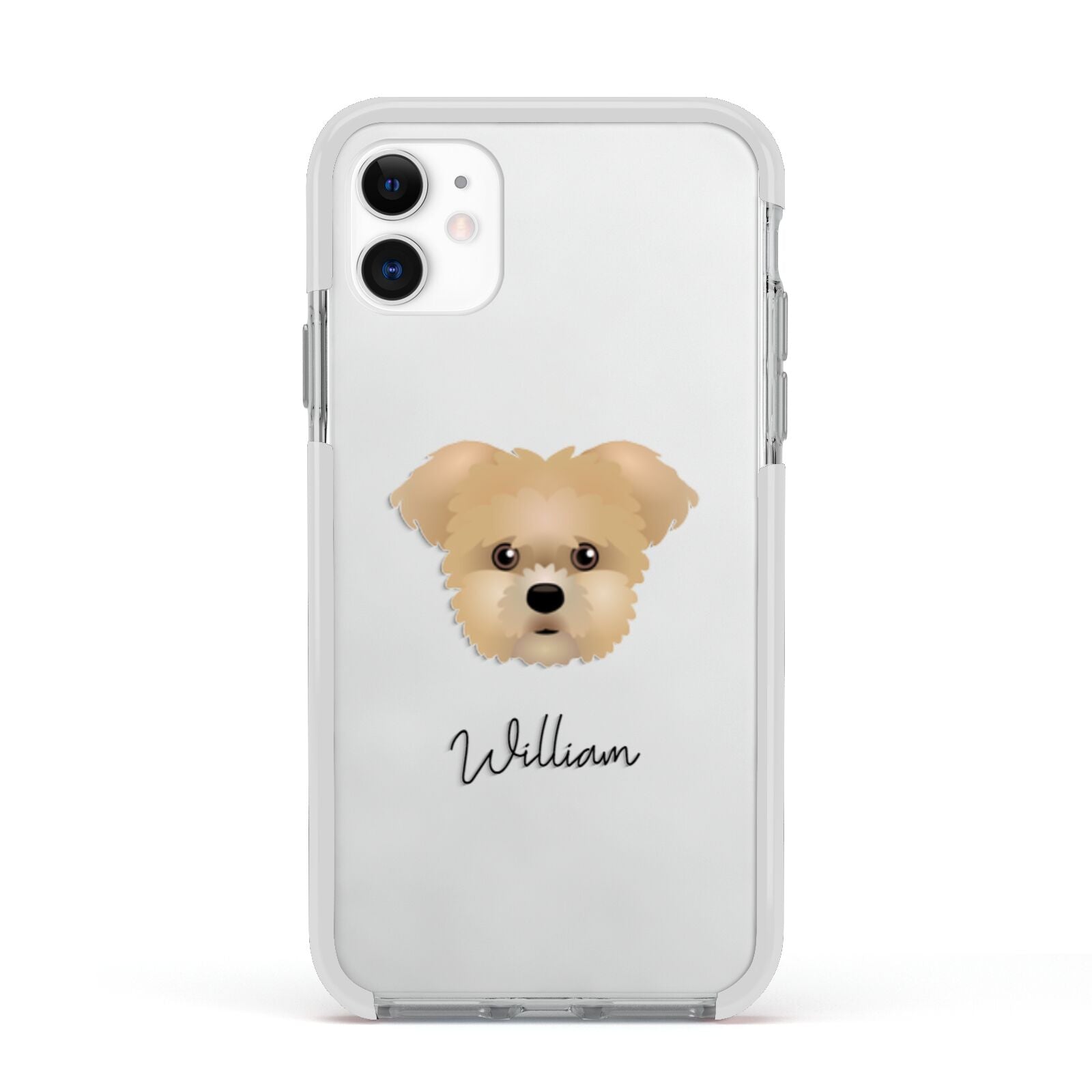 Morkie Personalised Apple iPhone 11 in White with White Impact Case