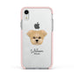 Morkie Personalised Apple iPhone XR Impact Case Pink Edge on Silver Phone