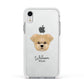 Morkie Personalised Apple iPhone XR Impact Case White Edge on Silver Phone