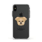 Morkie Personalised Apple iPhone Xs Impact Case White Edge on Black Phone