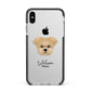 Morkie Personalised Apple iPhone Xs Max Impact Case Black Edge on Silver Phone