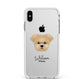 Morkie Personalised Apple iPhone Xs Max Impact Case White Edge on Silver Phone