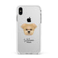 Morkie Personalised Apple iPhone Xs Max Impact Case White Edge on Silver Phone