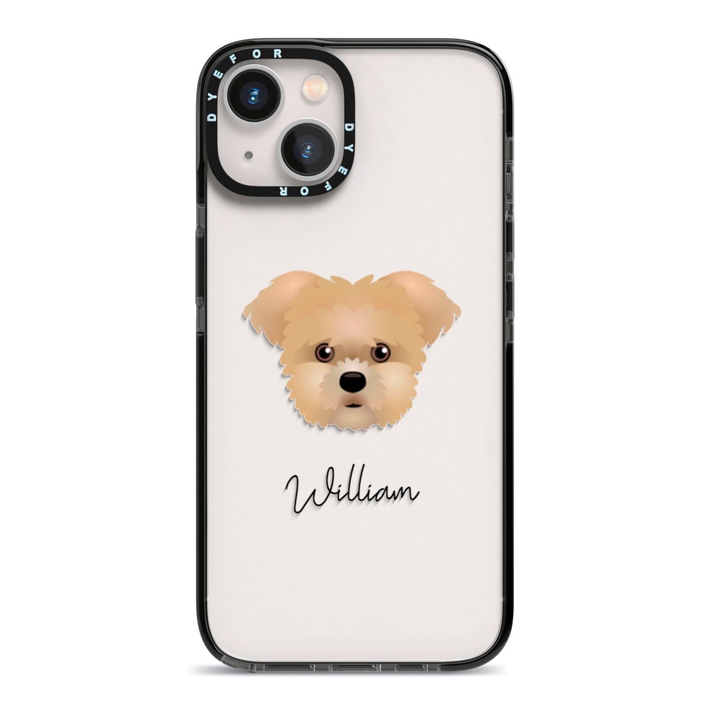 Morkie Personalised iPhone 13 Black Impact Case on Silver phone