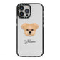Morkie Personalised iPhone 13 Pro Max Black Impact Case on Silver phone