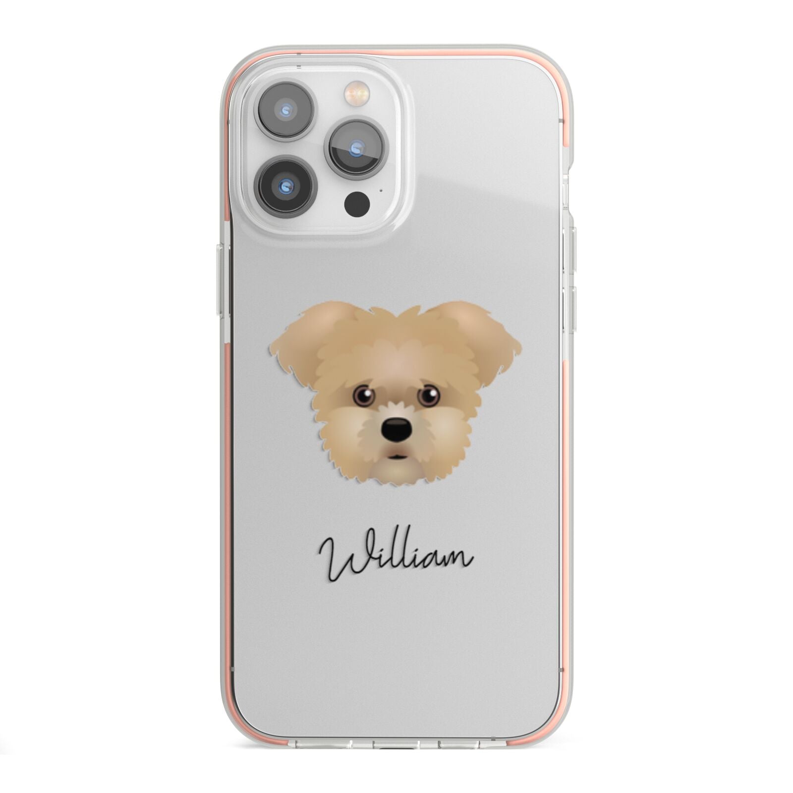 Morkie Personalised iPhone 13 Pro Max TPU Impact Case with Pink Edges