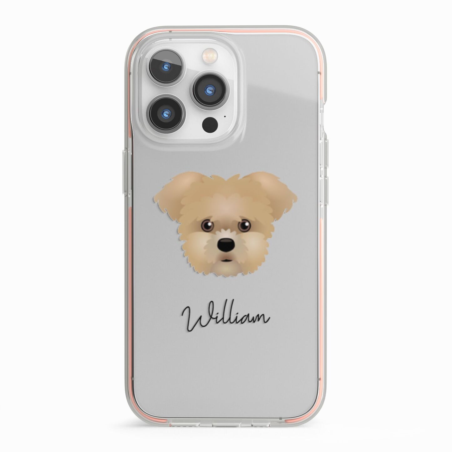 Morkie Personalised iPhone 13 Pro TPU Impact Case with Pink Edges