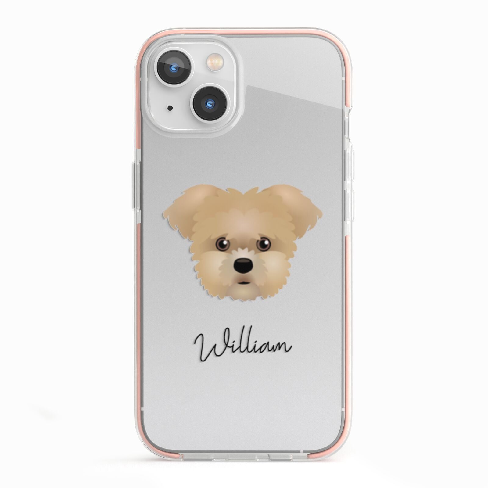 Morkie Personalised iPhone 13 TPU Impact Case with Pink Edges