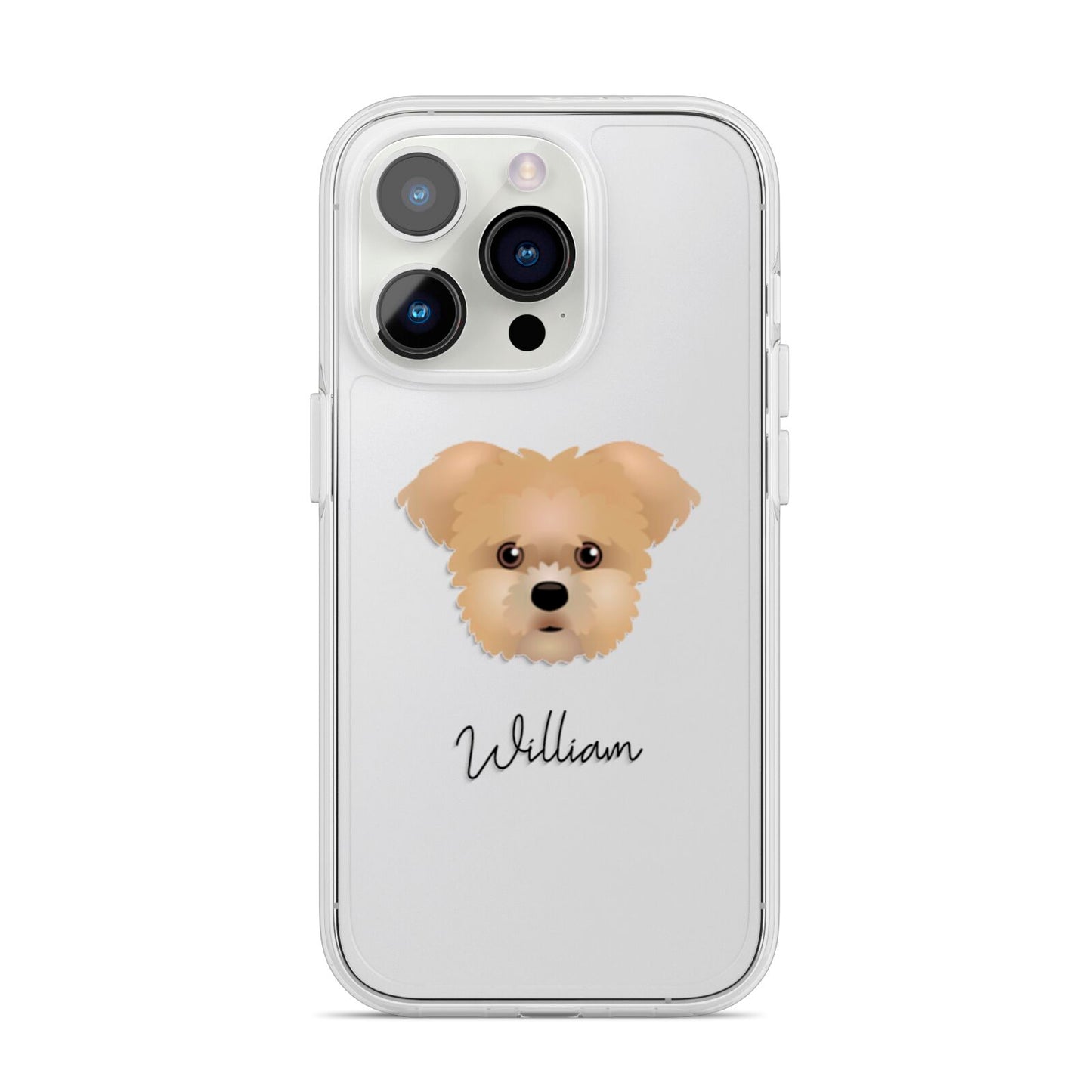 Morkie Personalised iPhone 14 Pro Clear Tough Case Silver