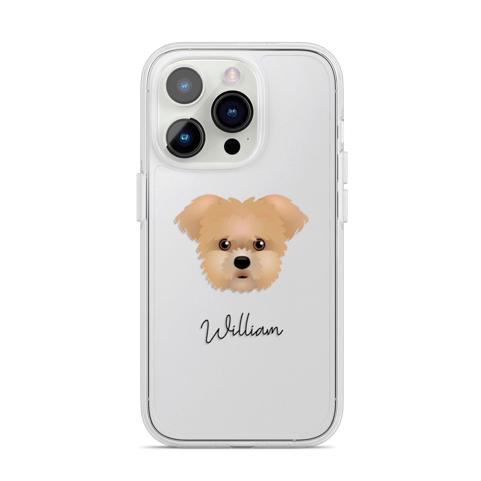 Morkie Personalised iPhone 14 Pro Clear Tough Case Silver