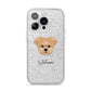 Morkie Personalised iPhone 14 Pro Glitter Tough Case Silver