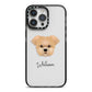 Morkie Personalised iPhone 14 Pro Max Black Impact Case on Silver phone