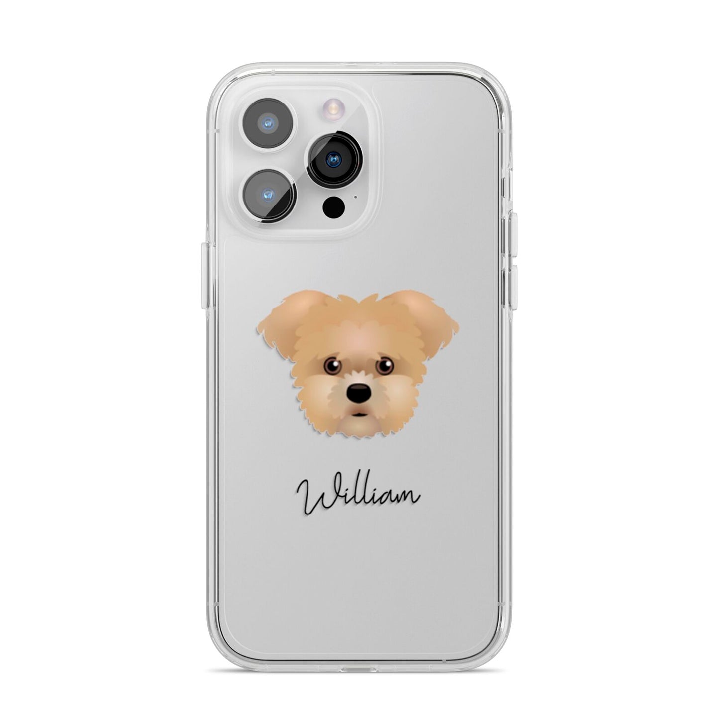 Morkie Personalised iPhone 14 Pro Max Clear Tough Case Silver
