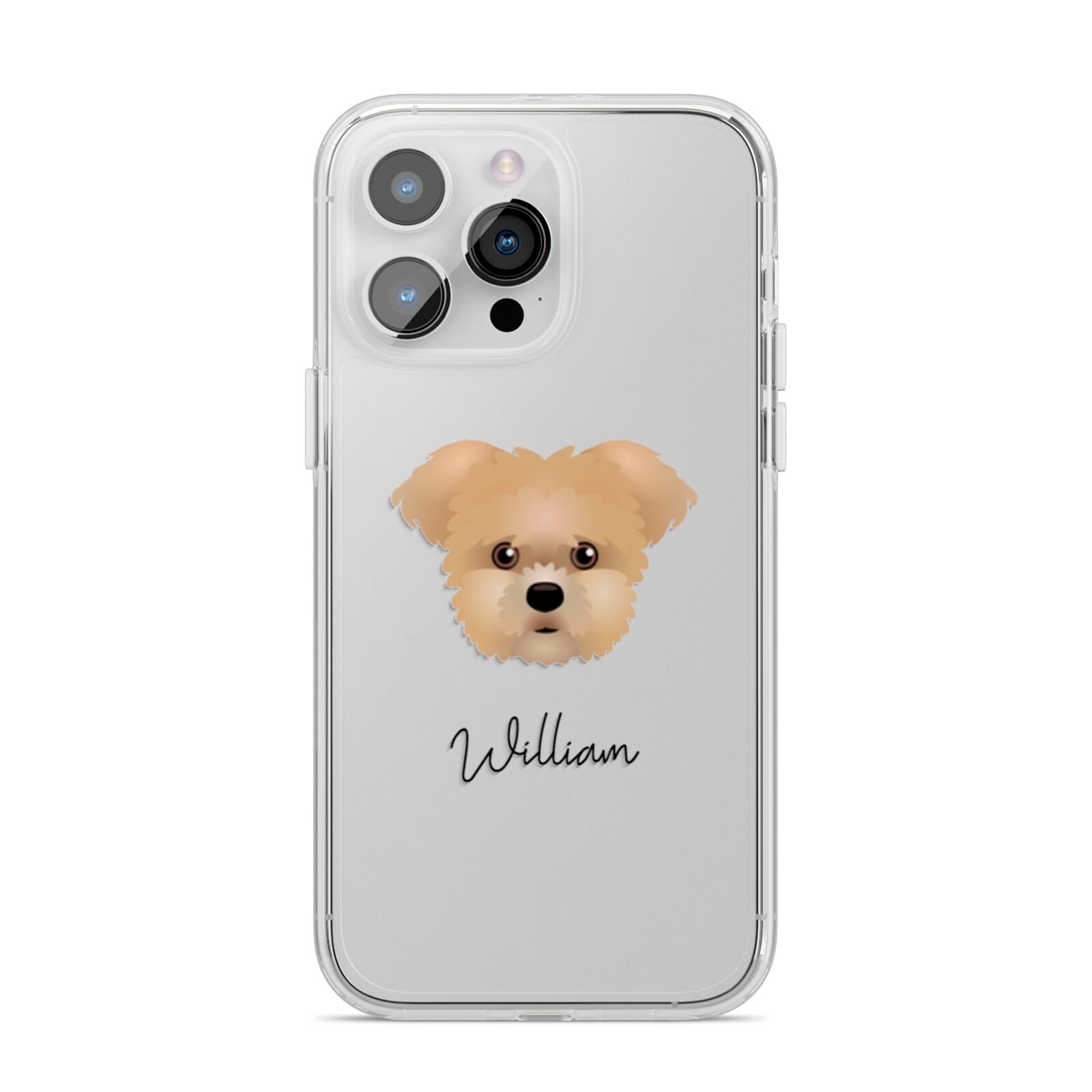 Morkie Personalised iPhone 14 Pro Max Clear Tough Case Silver