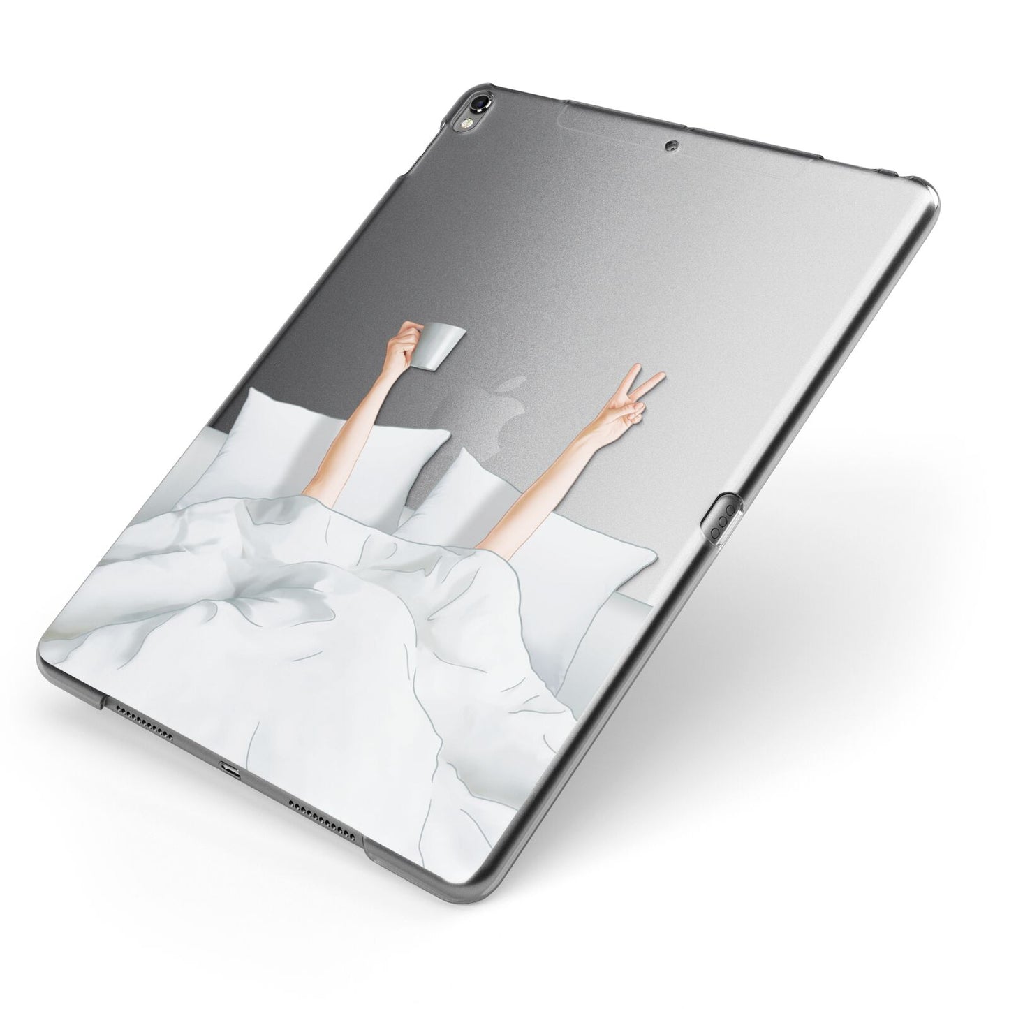 Morning Coffee Apple iPad Case on Grey iPad Side View