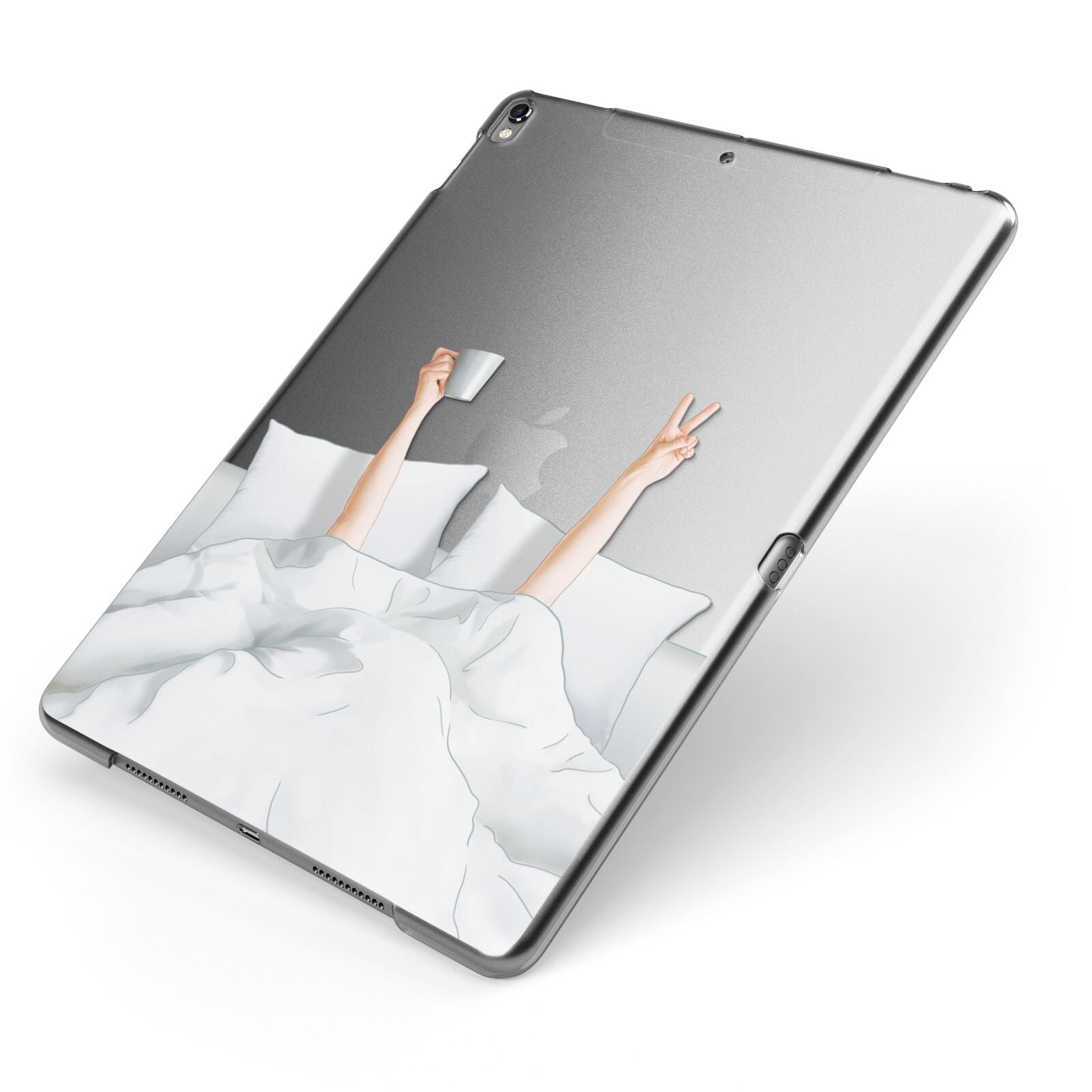 Morning Coffee Apple iPad Case on Grey iPad Side View