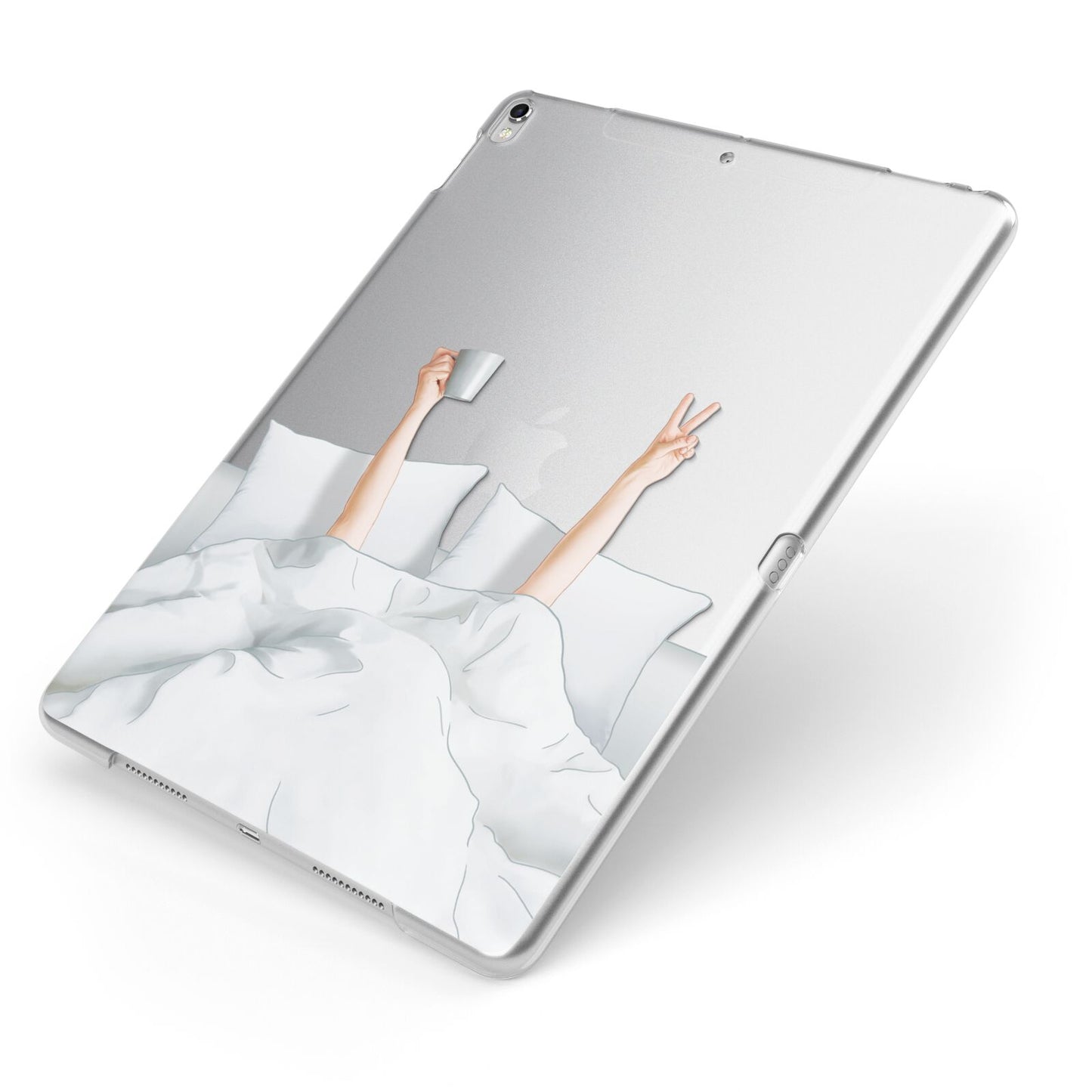 Morning Coffee Apple iPad Case on Silver iPad Side View