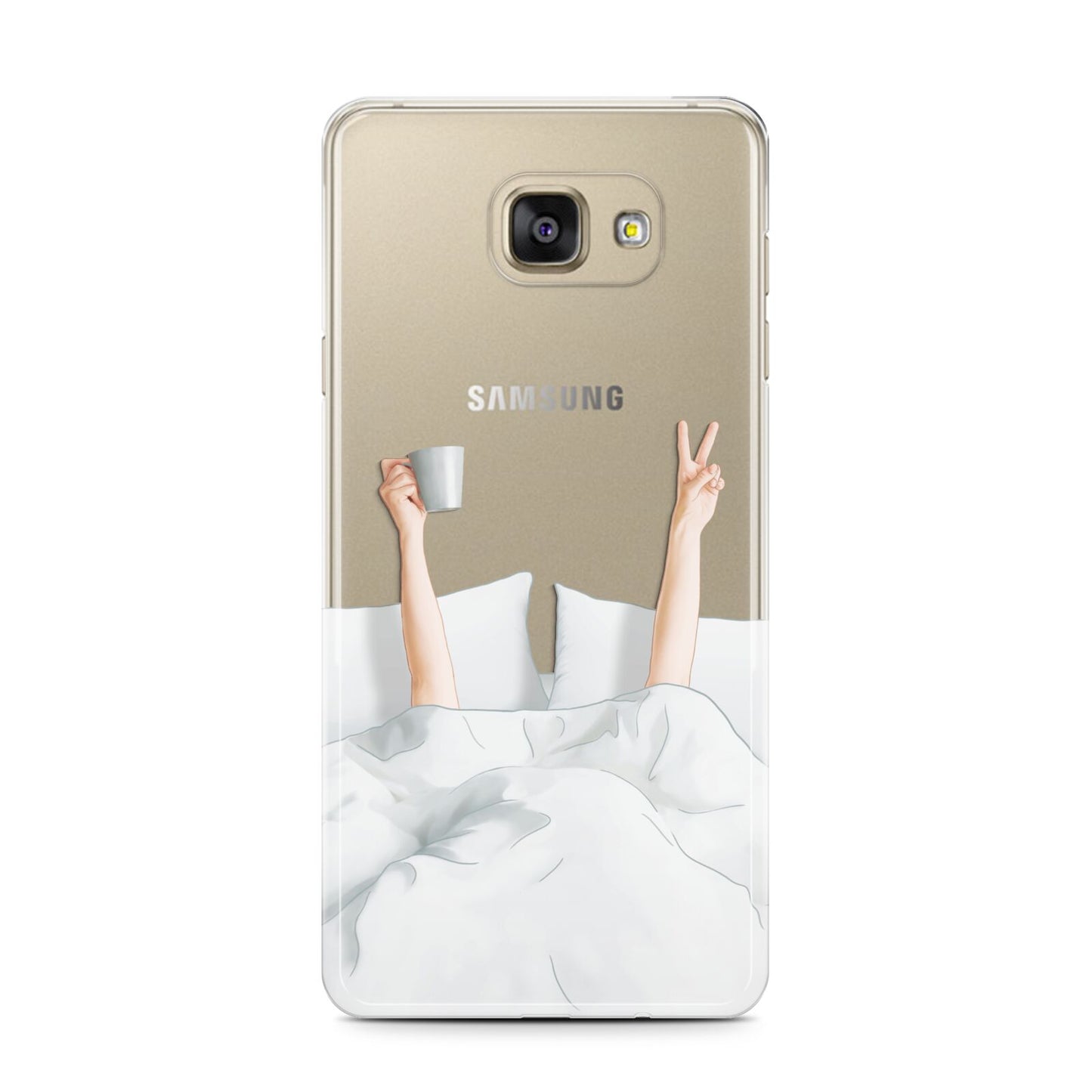 Morning Coffee Samsung Galaxy A7 2016 Case on gold phone