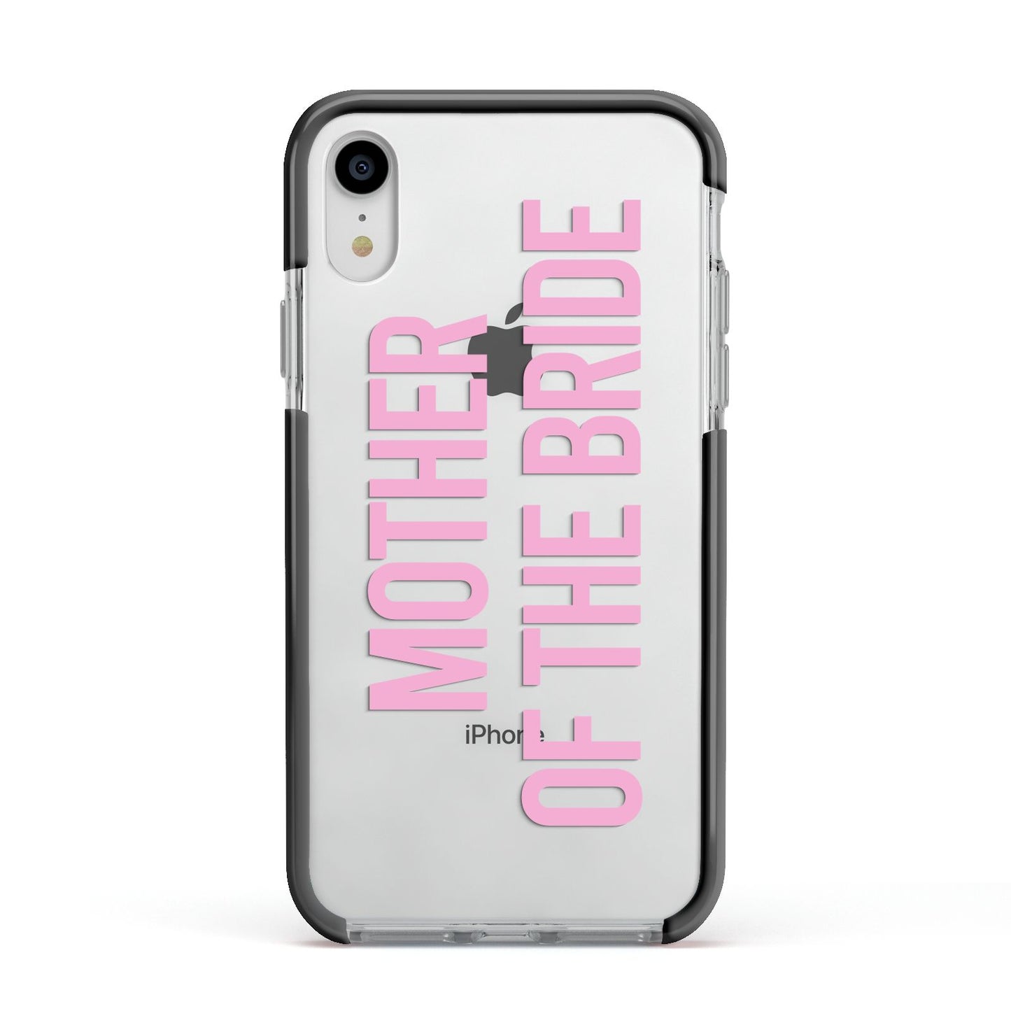 Mother of the Bride Apple iPhone XR Impact Case Black Edge on Silver Phone