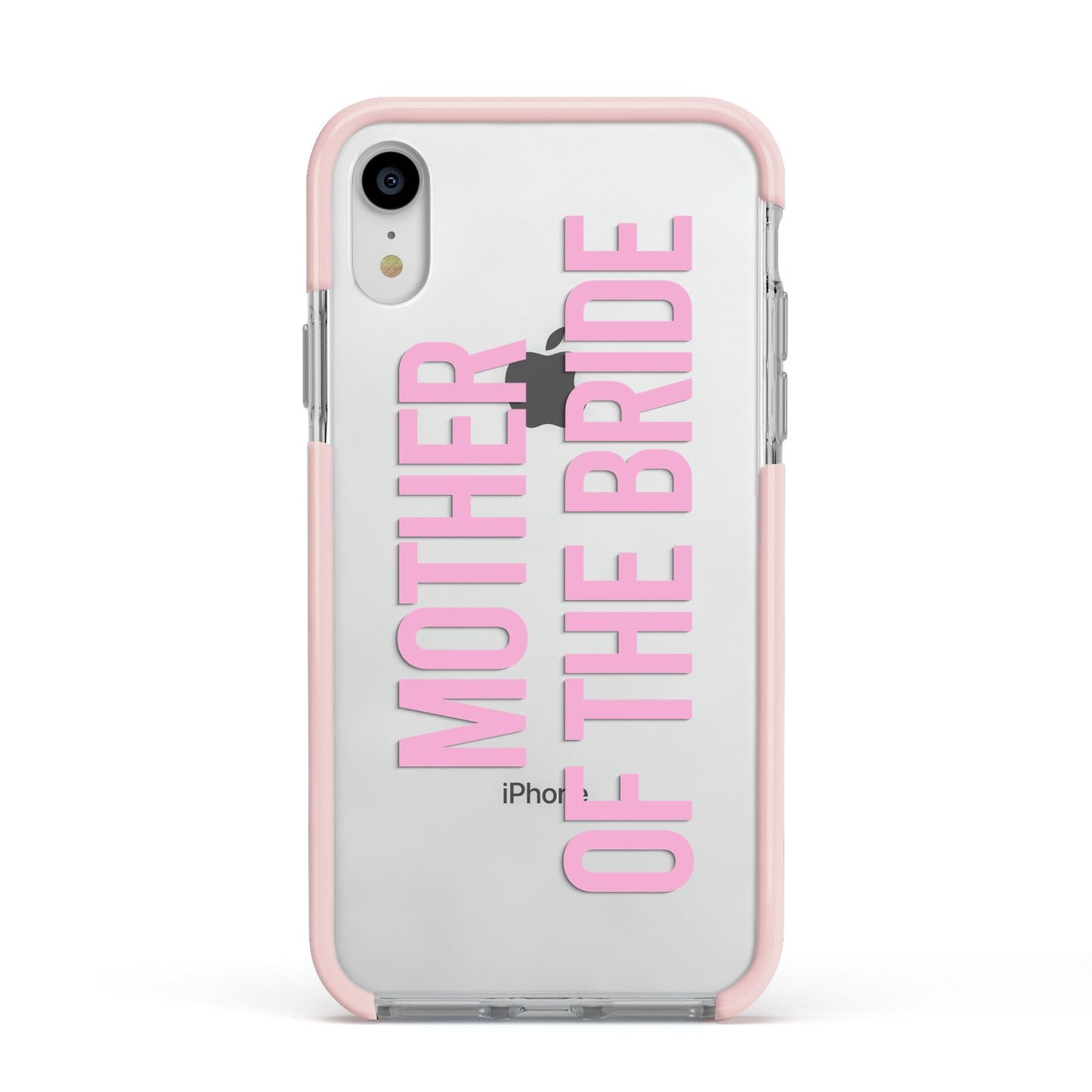 Mother of the Bride Apple iPhone XR Impact Case Pink Edge on Silver Phone
