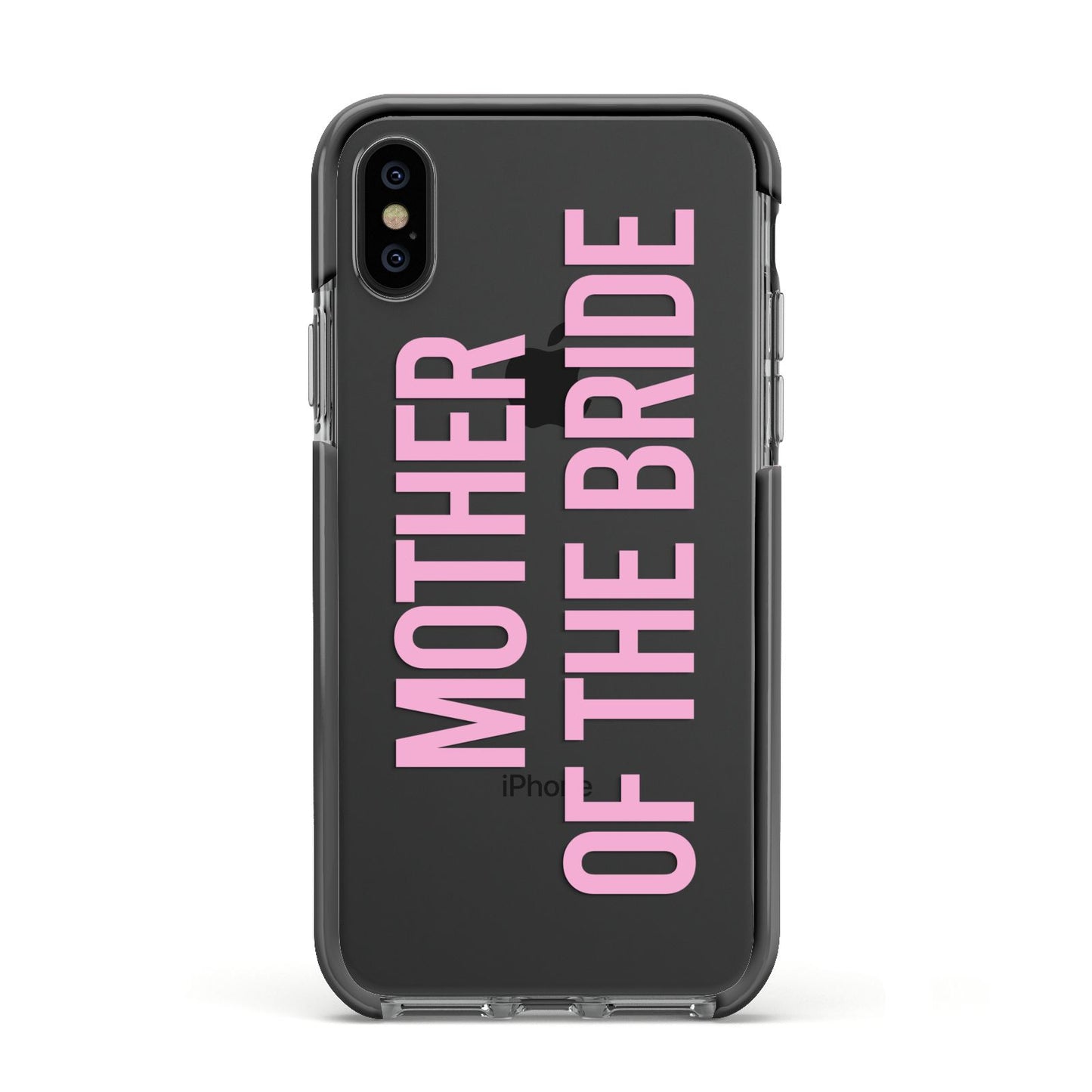 Mother of the Bride Apple iPhone Xs Impact Case Black Edge on Black Phone