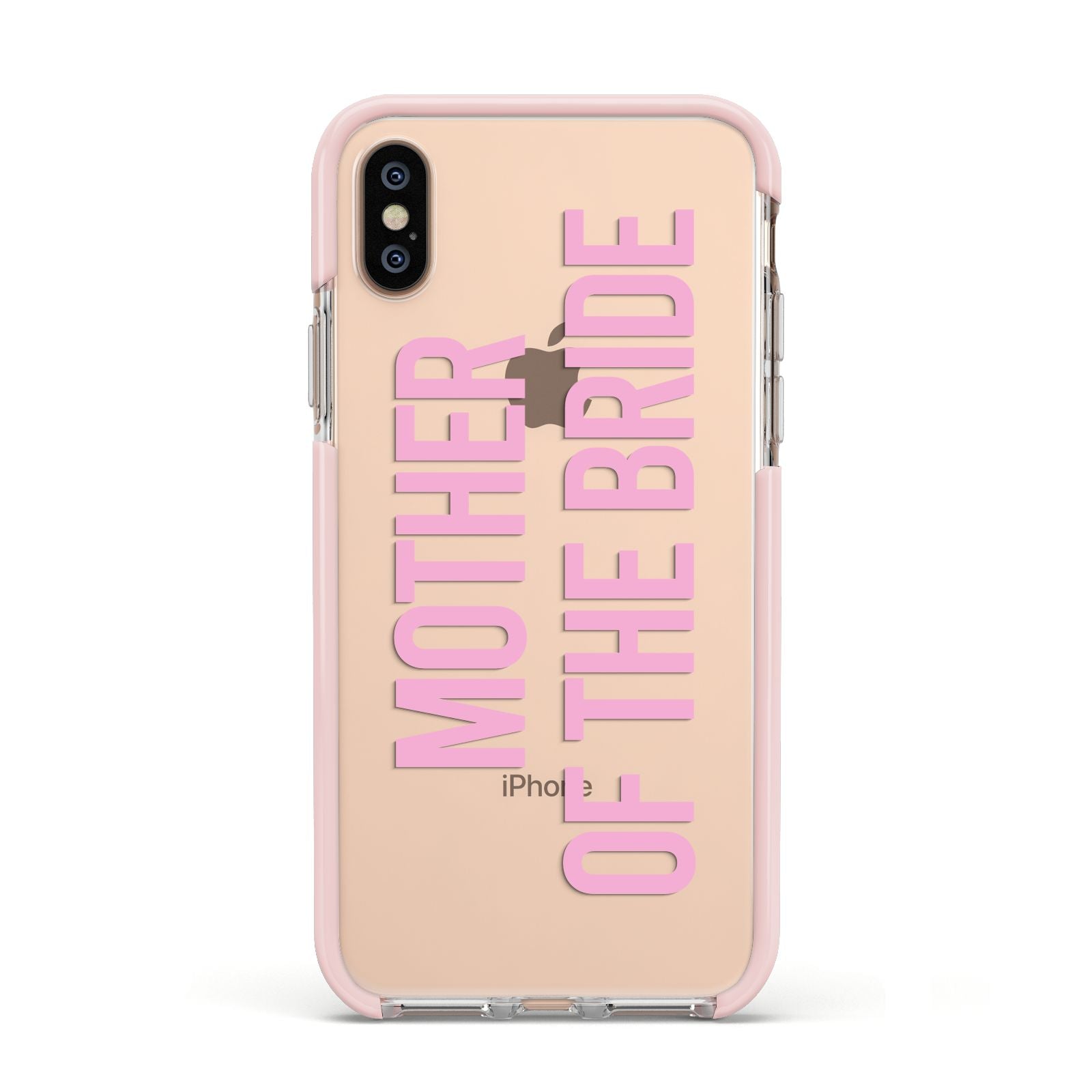 Mother of the Bride Apple iPhone Xs Impact Case Pink Edge on Gold Phone