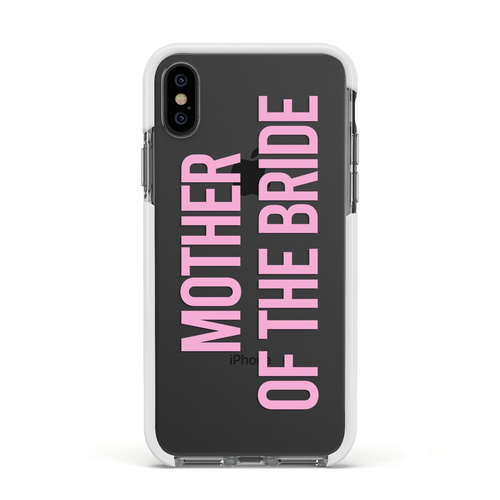 Mother of the Bride Apple iPhone Xs Impact Case White Edge on Black Phone