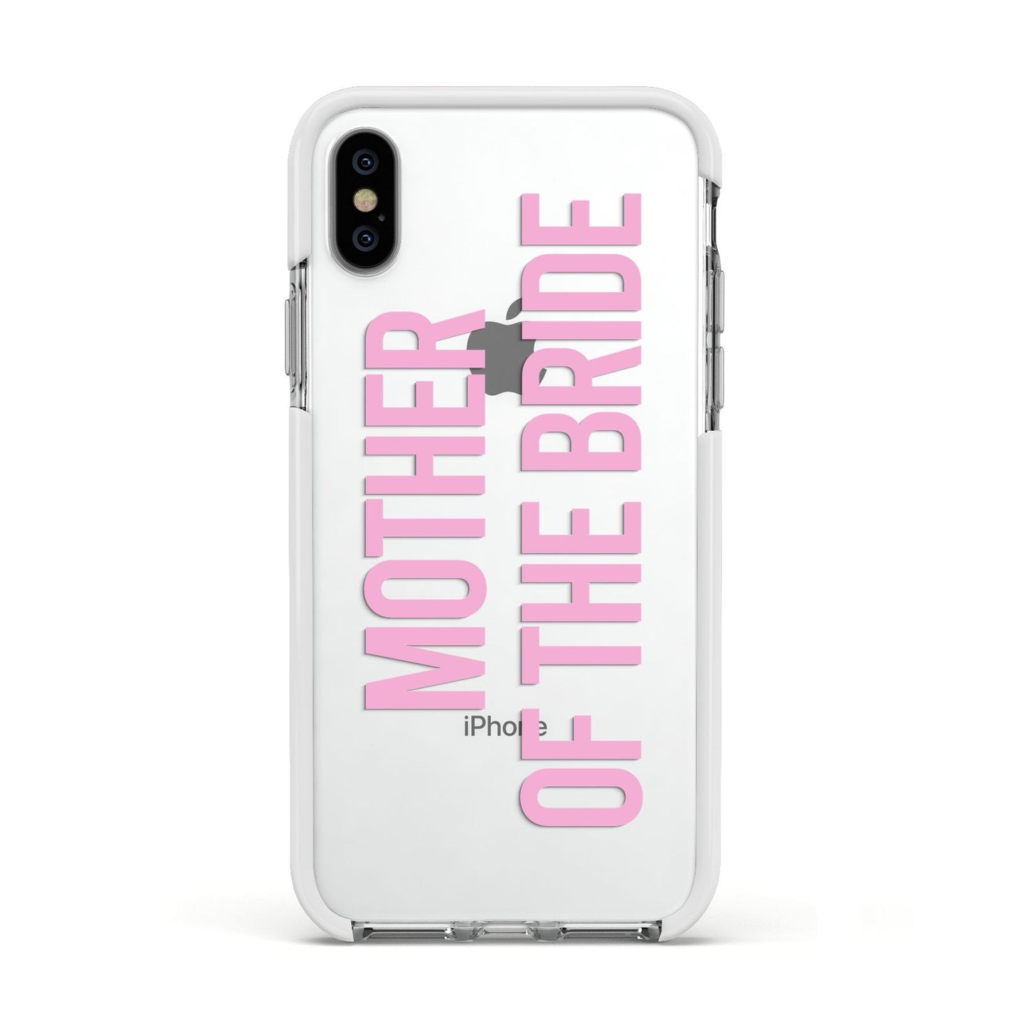 Mother of the Bride Apple iPhone Xs Impact Case White Edge on Silver Phone