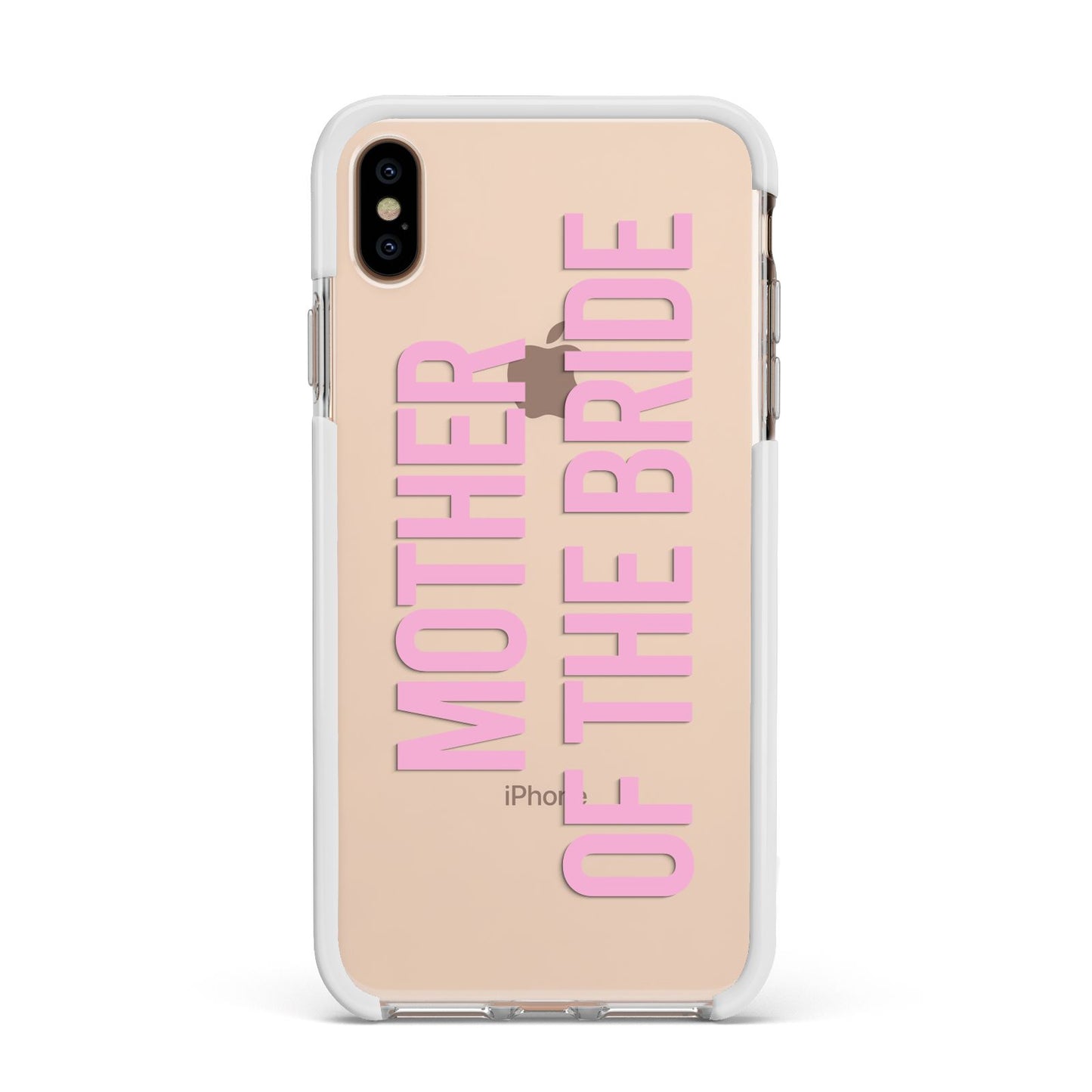 Mother of the Bride Apple iPhone Xs Max Impact Case White Edge on Gold Phone