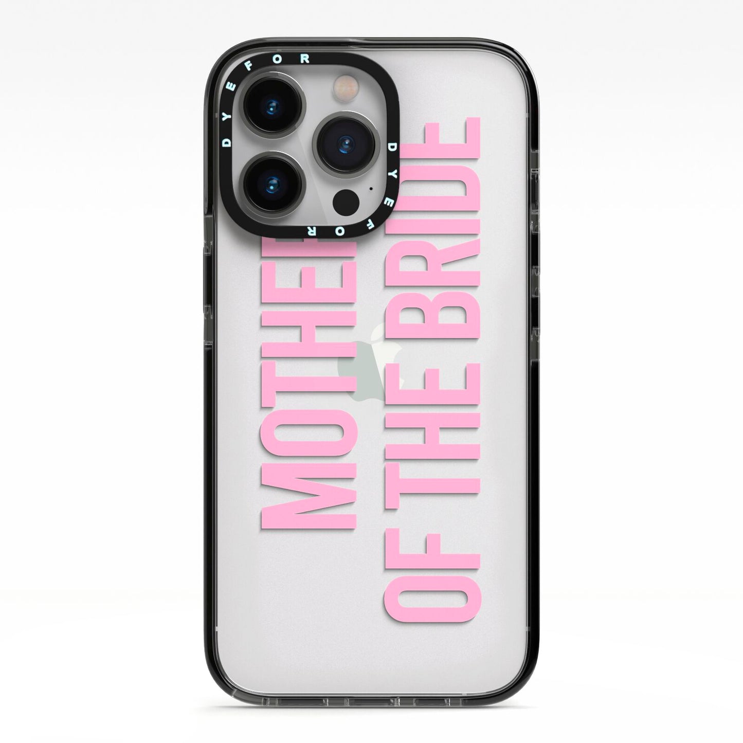 Mother of the Bride iPhone 13 Pro Black Impact Case on Silver phone