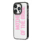 Mother of the Bride iPhone 14 Pro Black Impact Case Side Angle on Silver phone