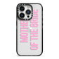 Mother of the Bride iPhone 14 Pro Black Impact Case on Silver phone