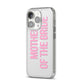Mother of the Bride iPhone 14 Pro Clear Tough Case Silver Angled Image